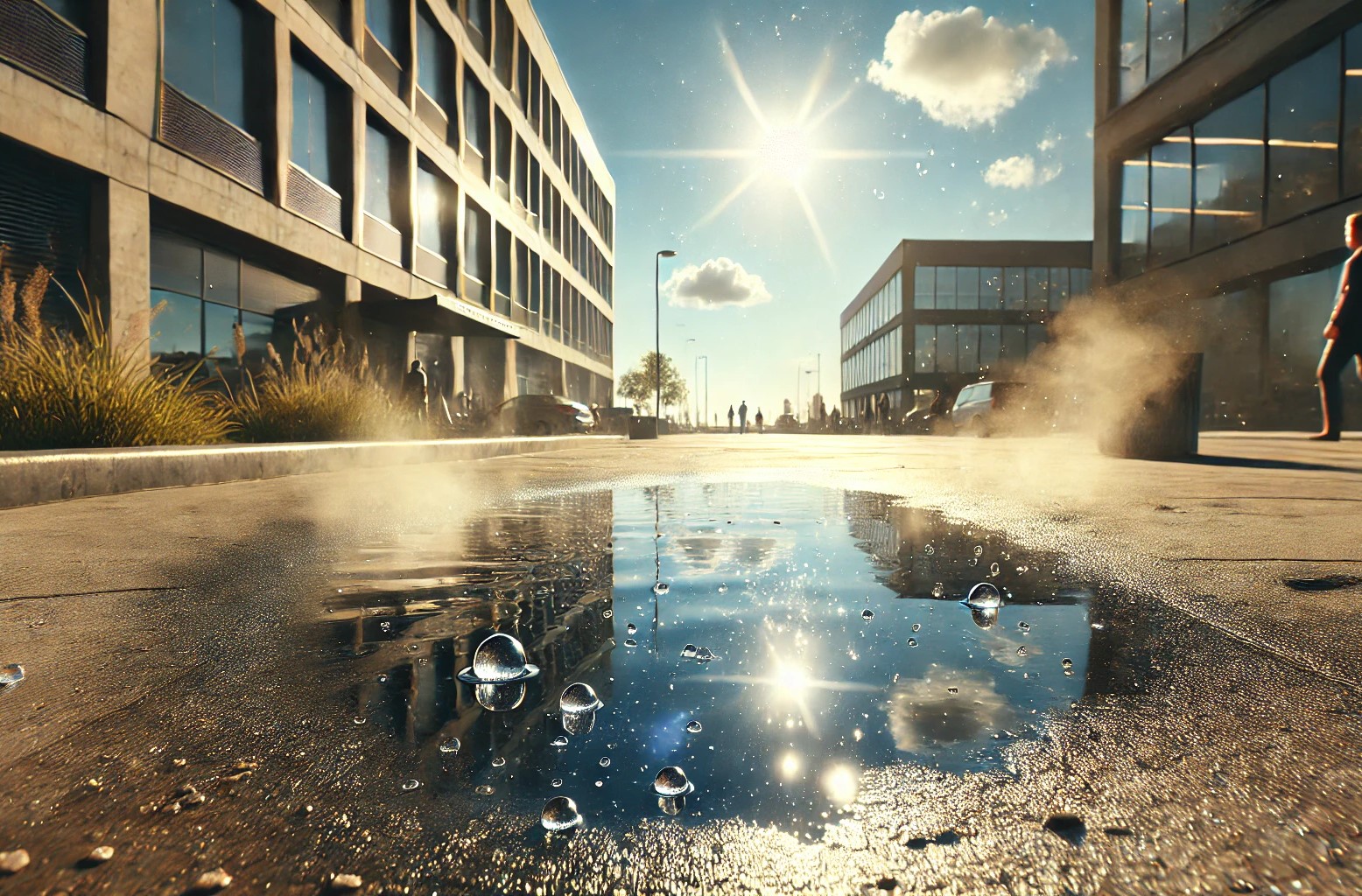 An evaporating puddle depicting evaporating business confidence